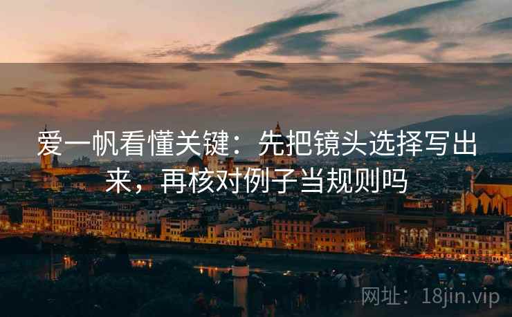 爱一帆看懂关键:先把镜头选择写出来,再核对例子当规则吗 爱一帆看懂关键:先把镜头选择写出来,再核对例子当规则吗